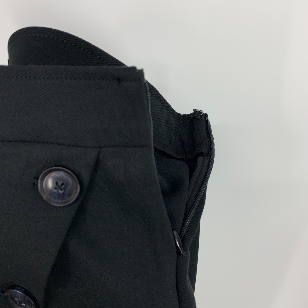 Banana Republic Skirt Womens 6 Black Mini Faux Wrap Asymmetrical Button Detail - Picture 12 of 12